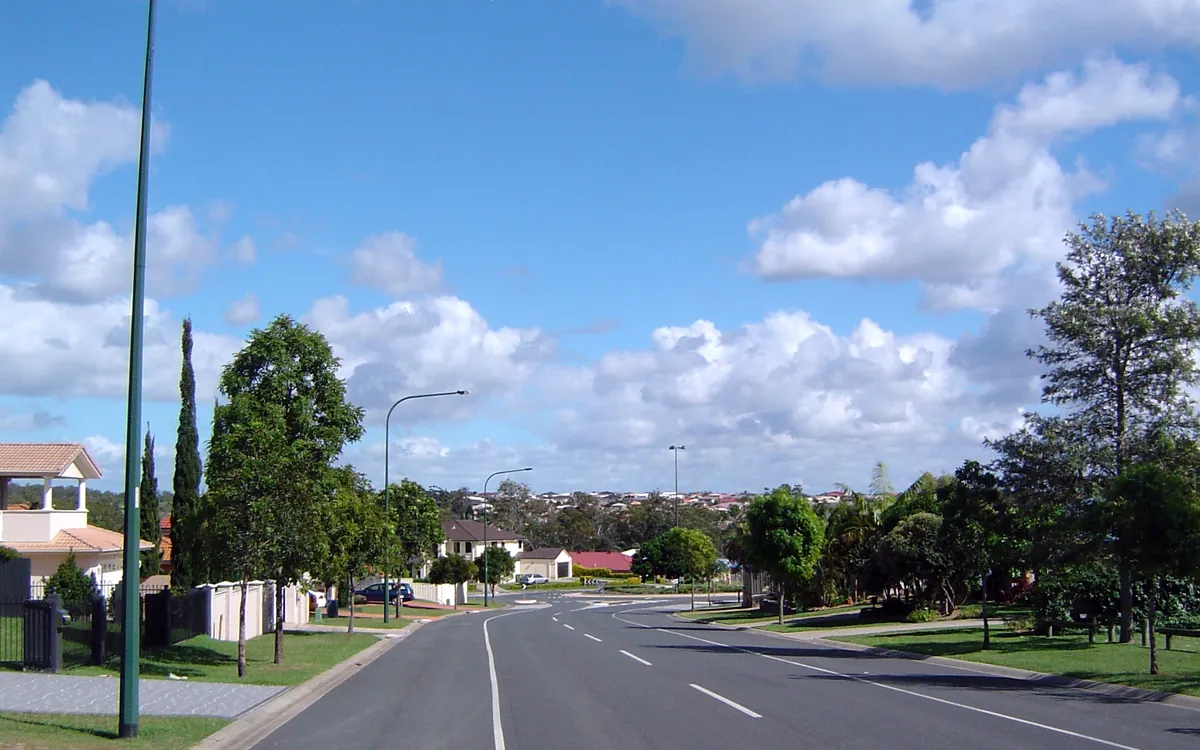 Residential street in Heritage Park